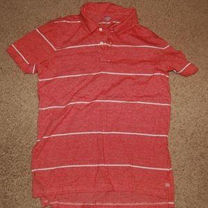 Salmon Color Striped Polo